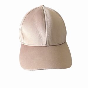 Wilfred Free Tan/Rose Gold Satin Baseball Cap. OSFM